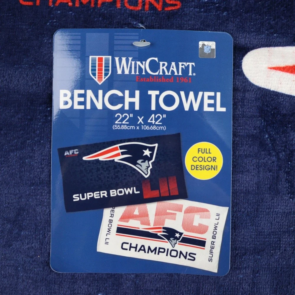 New England Patriots Bench Towel 22x42 NFL Football Super Bowl LII AFC Champions